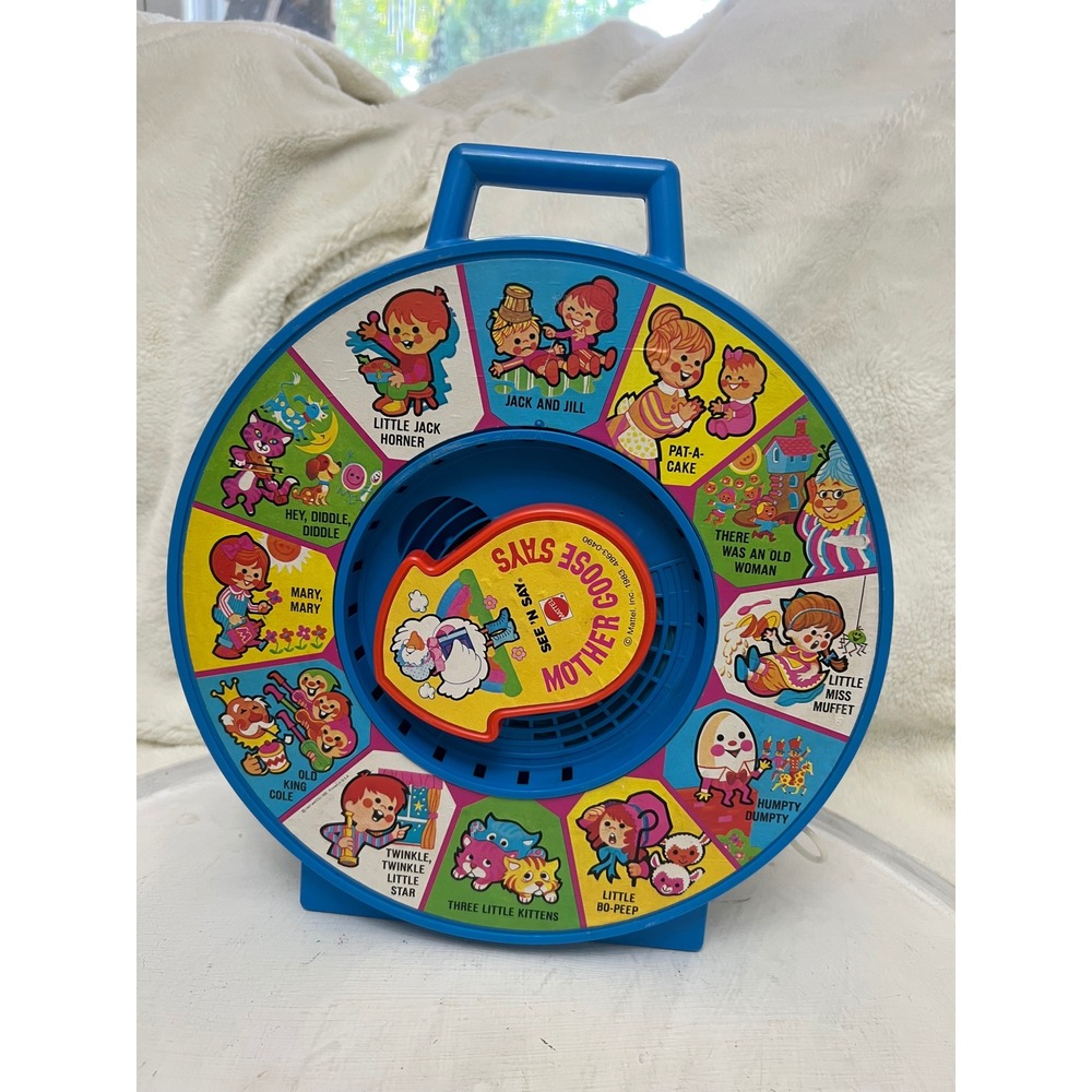 Vintage 1983 Mattel See N Say Mother Goose Says Nursery Rhymes Toy Blue 4863